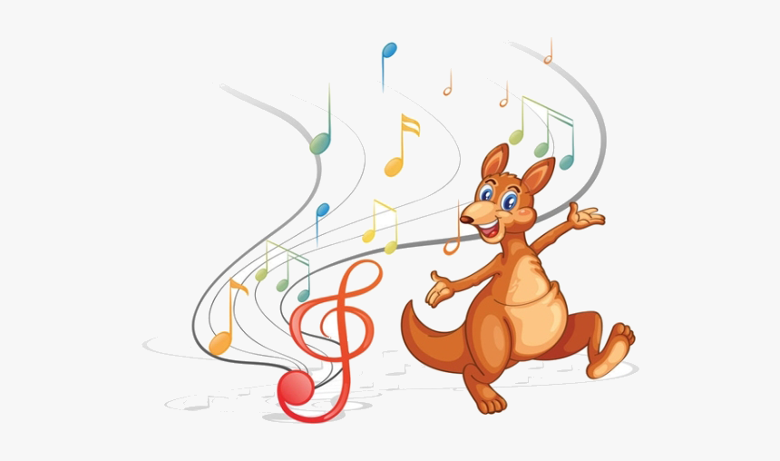 Kangaroo Material Illustration Cartoon Photography - Music Notes With Girl Dancing, HD Png Download