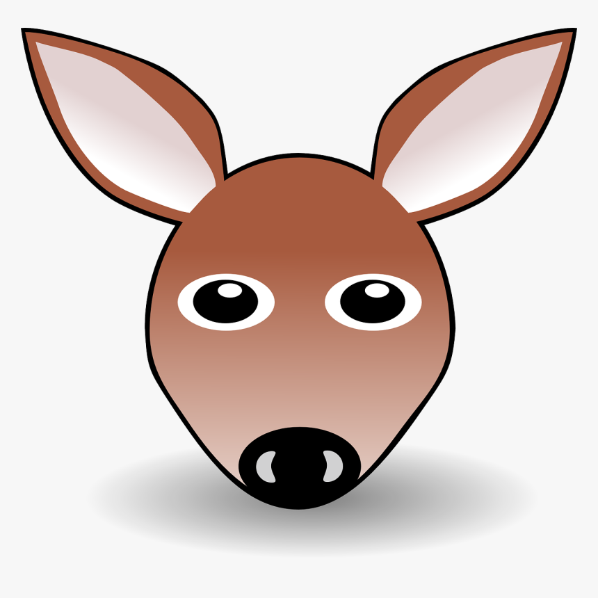 The Brown Deer Of The Funny Cartoon Face - Kangaroo Head Clipart, HD Png Download