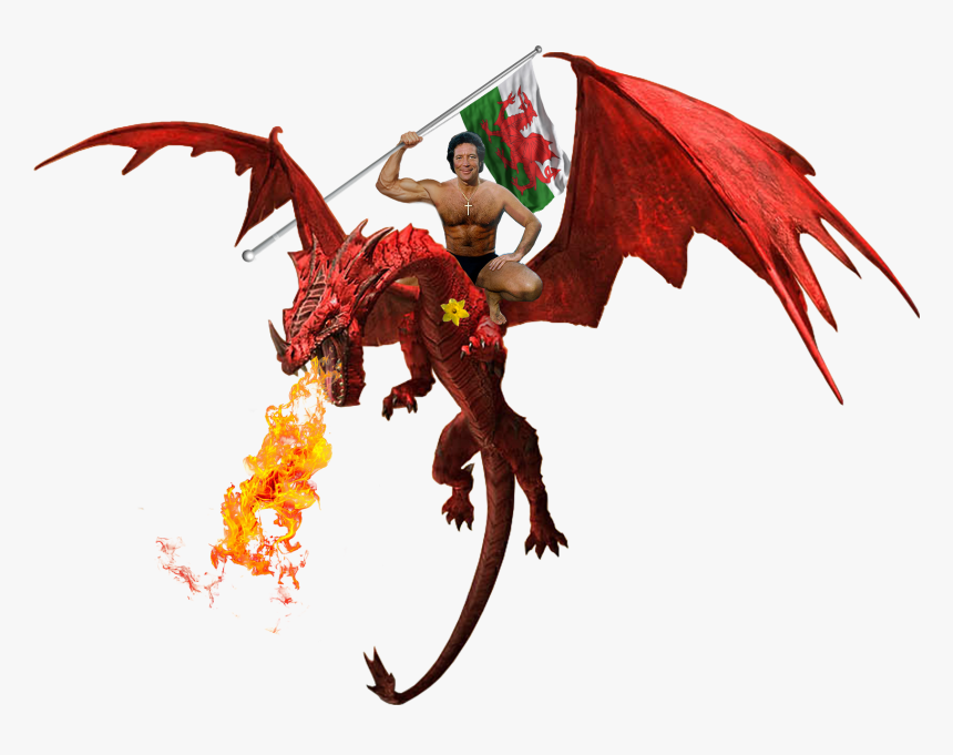 Tom Jones, Waving A Welsh Flag, On A Dragon Which Is - Portable Network Graphics, HD Png Download