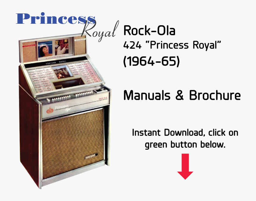 Rock Ola 424, “princess Royal” Manual Jukebox Manual - Ami Rowe R 84, HD Png Download