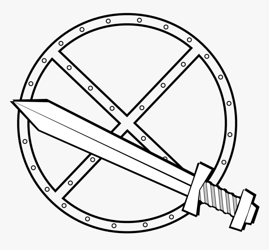 Jonadab Round Sword And Shield Clip Art - Cartoon Sword And Shield, HD Png Download