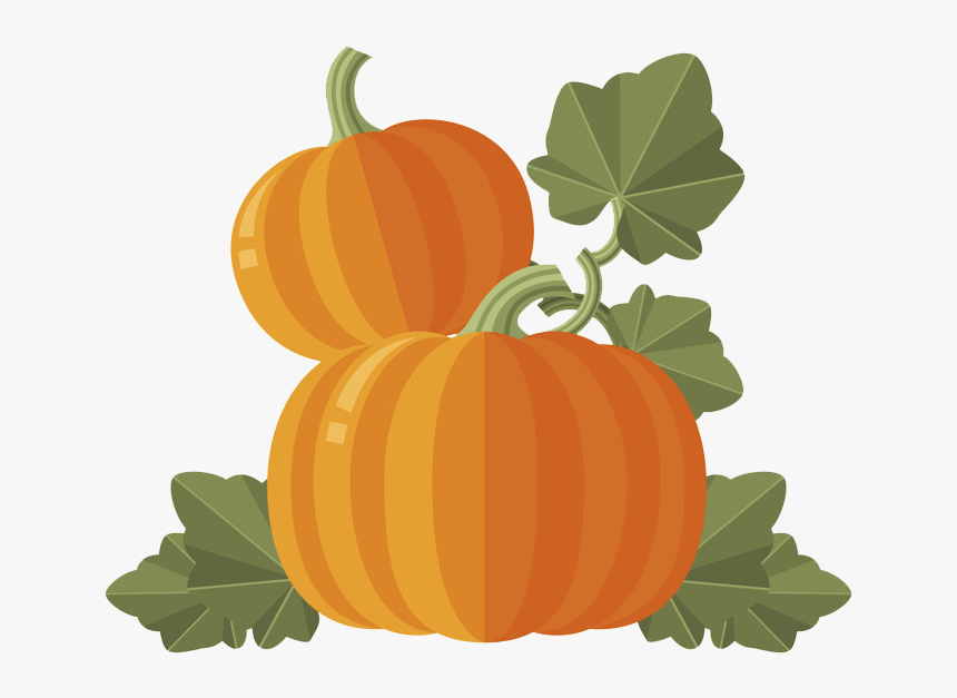 Transparent Fall Leaves And Pumpkins Border Png - Pumpkin, Png Download