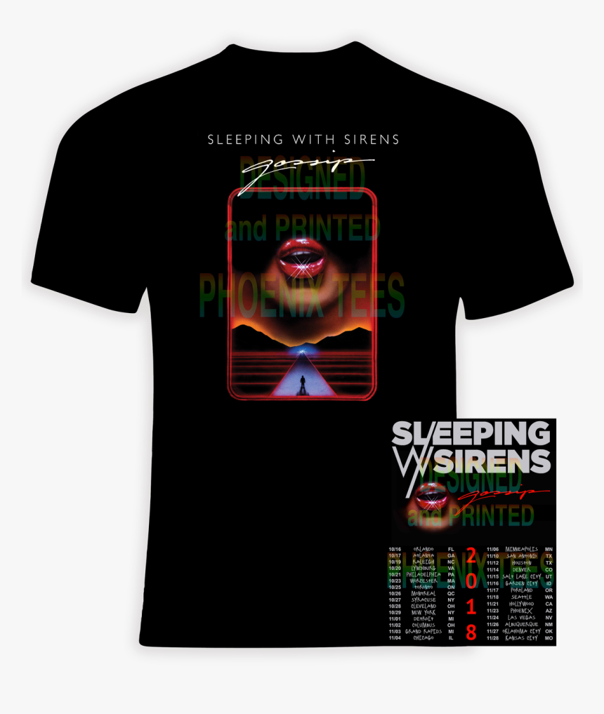 Sleeping With Sirens 2018 Concert Tour Gossip T Shirt - Slayer 2018 Tour Shirt, HD Png Download