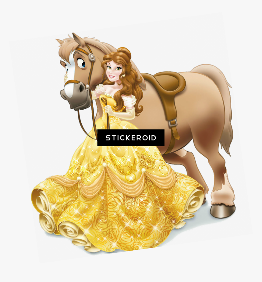 Belle And Beast Beauty Disney The - Princess Belle And Horse, HD Png Download