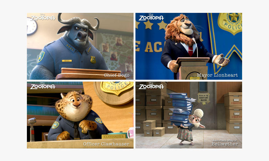 Meet The Cast Of Zootopia - Zootopia Cast Animals, HD Png Download