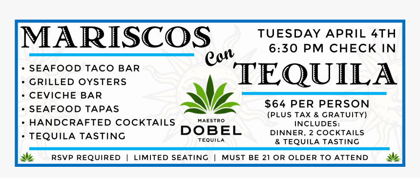 Mariscos Con Tequila Banner - Maestro Dobel Tequila, HD Png Download