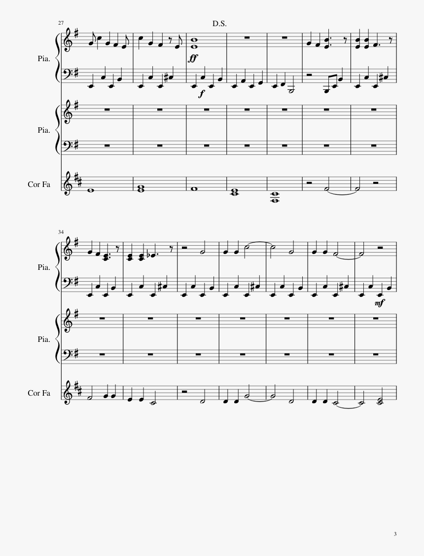 Evil Eyes Sheet Music Composed By Rkw 3 Of 10 Pages - Two Weeks Grizzly Bear Drums Partition, HD Png Download