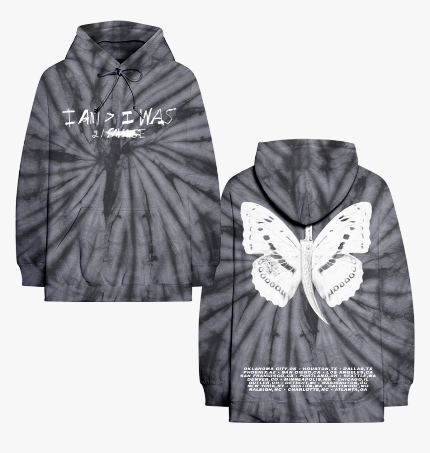 Butterfly Dagger Tie Dye Hoodie, HD Png Download