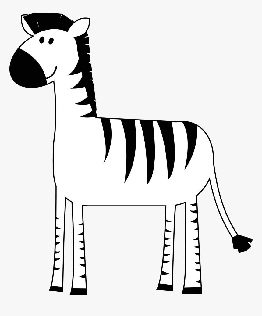 Pink Zebra Clipart Free Images - Cartoon Zebra Black And White, HD Png Download