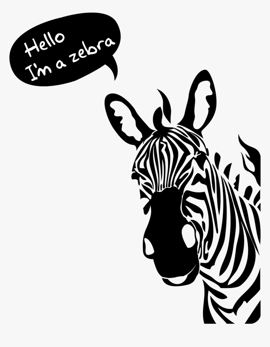 Cute Zebra Wallpapers - Black And White Mural Saying, HD Png Download