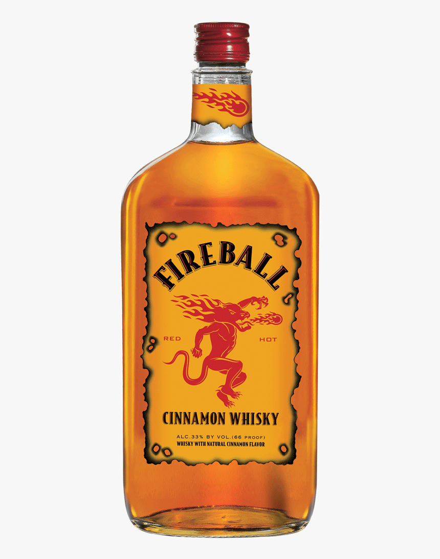 Fireball Red Hot Cinnamon Whisky 750 Ml - Fireball Whiskey Transparent, HD Png Download