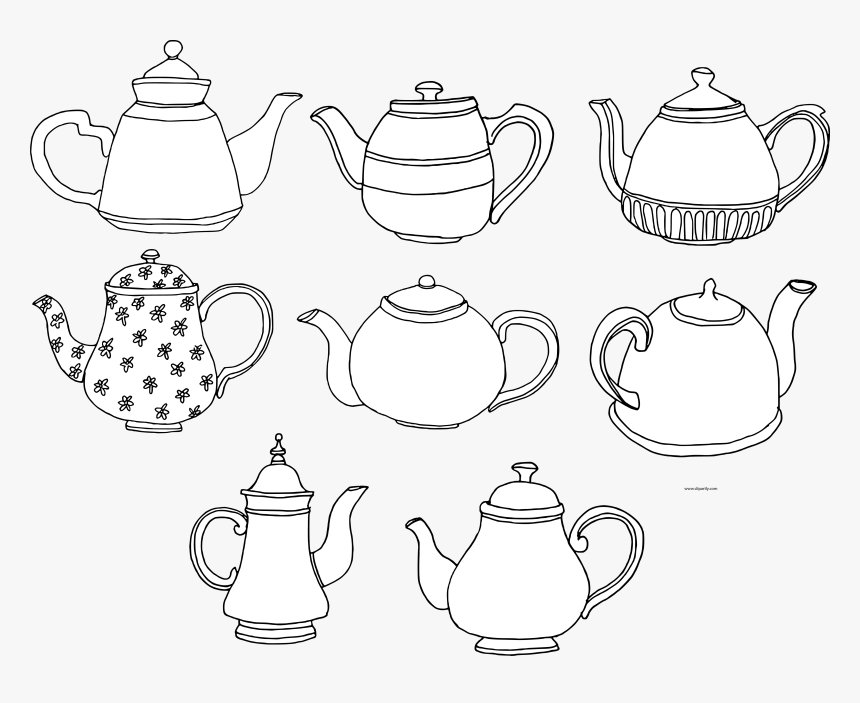 Crmla Outline Teapot Clipart Black And White Images and Photos finder