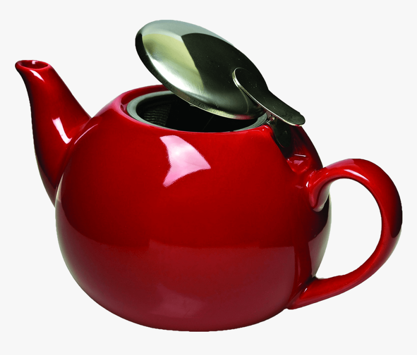 Oxford Ceramic Teapot Side View With Lid Open - Teapot, HD Png Download