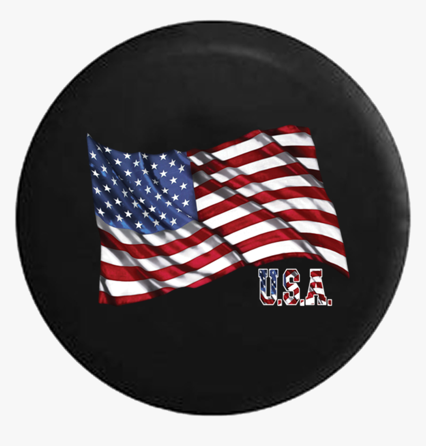 Waving United States American Flag Usa Jeep Camper - Cool Mens Flag Tees, HD Png Download