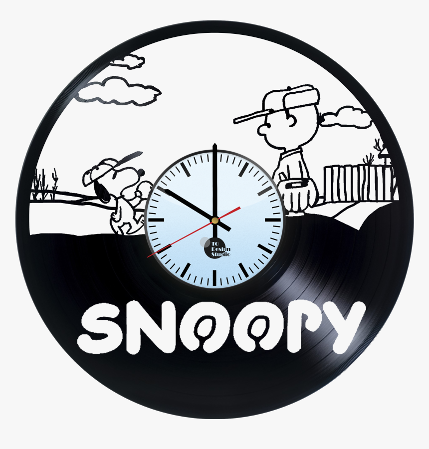 Snoopy Comics Handmade Vinyl Record Wall Clock Fan - Snoopy Vinyle, HD Png Download