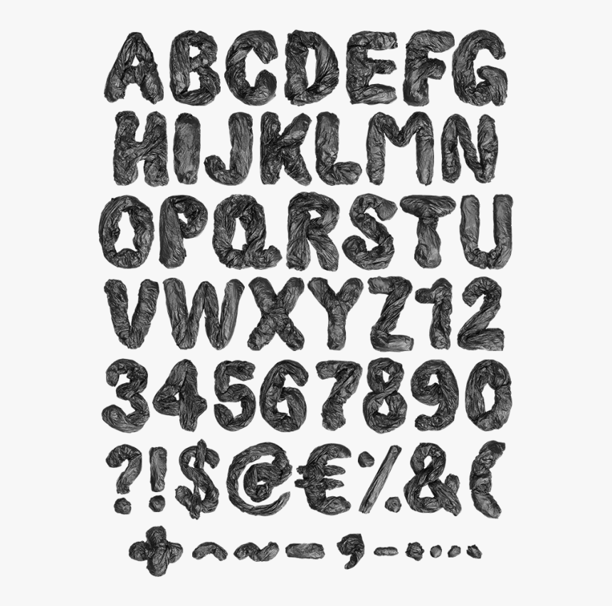 Garbage Pack Dark Font - Monochrome, HD Png Download