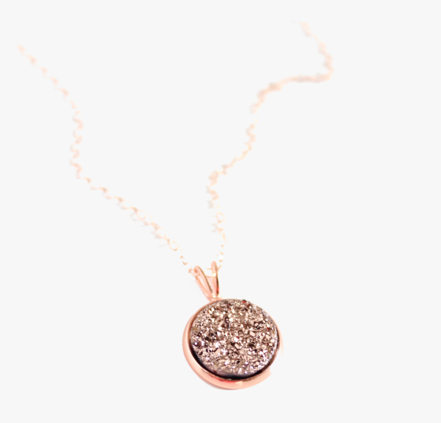 Ava Rose Gold Druzy Necklace - Locket, HD Png Download