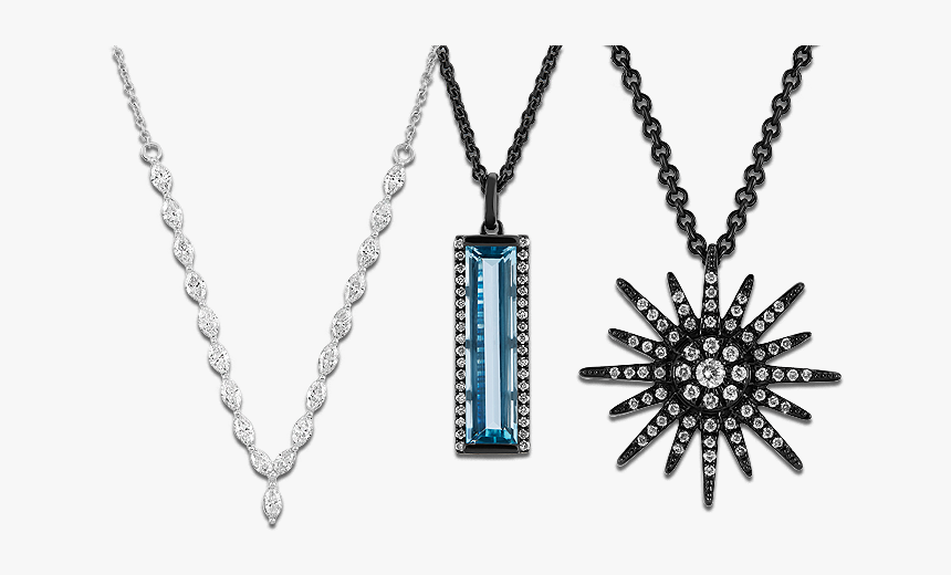 House Of Virtruve Diamond And Blue Gemstone Necklaces - Locket, HD Png Download