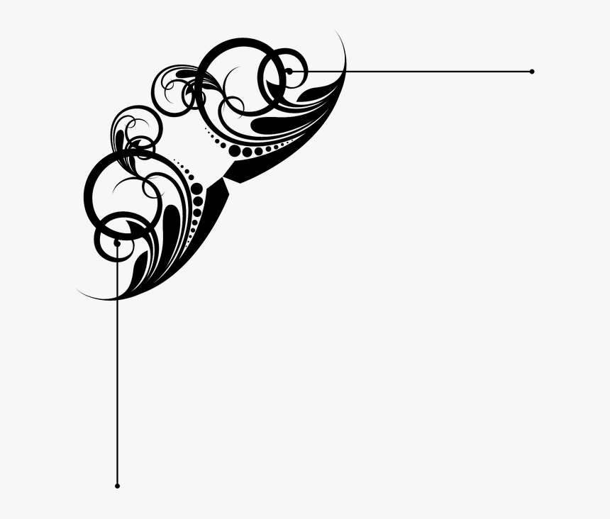 Decorative Corners Borders And Frames Clip Art Portable - Ornament Line Png, Transparent Png