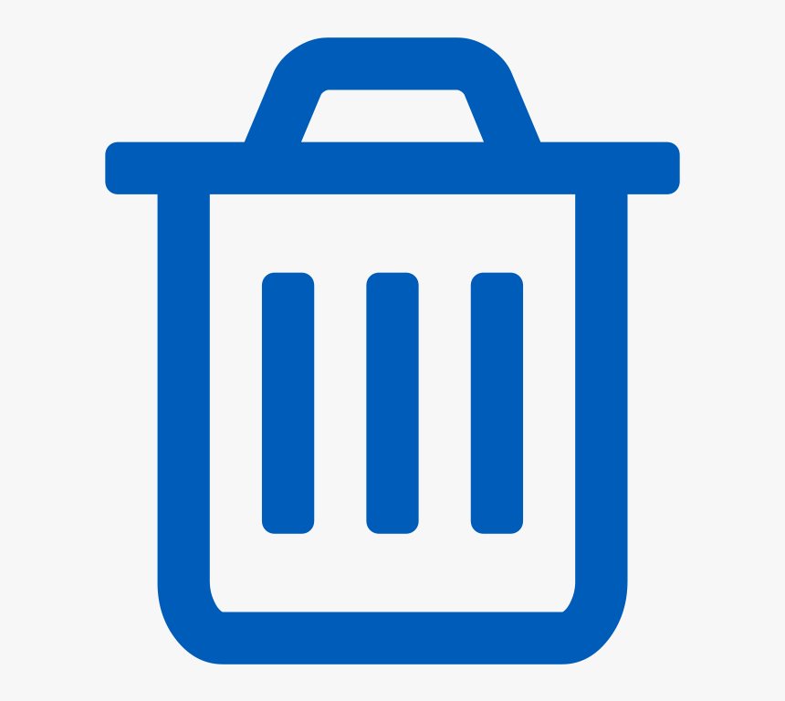 Solid Blue Icon Of A Garbage Can - Delete Button Png, Transparent Png