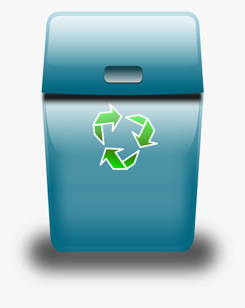 Blue Trash Can Clip Arts - Geri Dönüşüm Kutusu Resmi Çizimi, HD Png Download