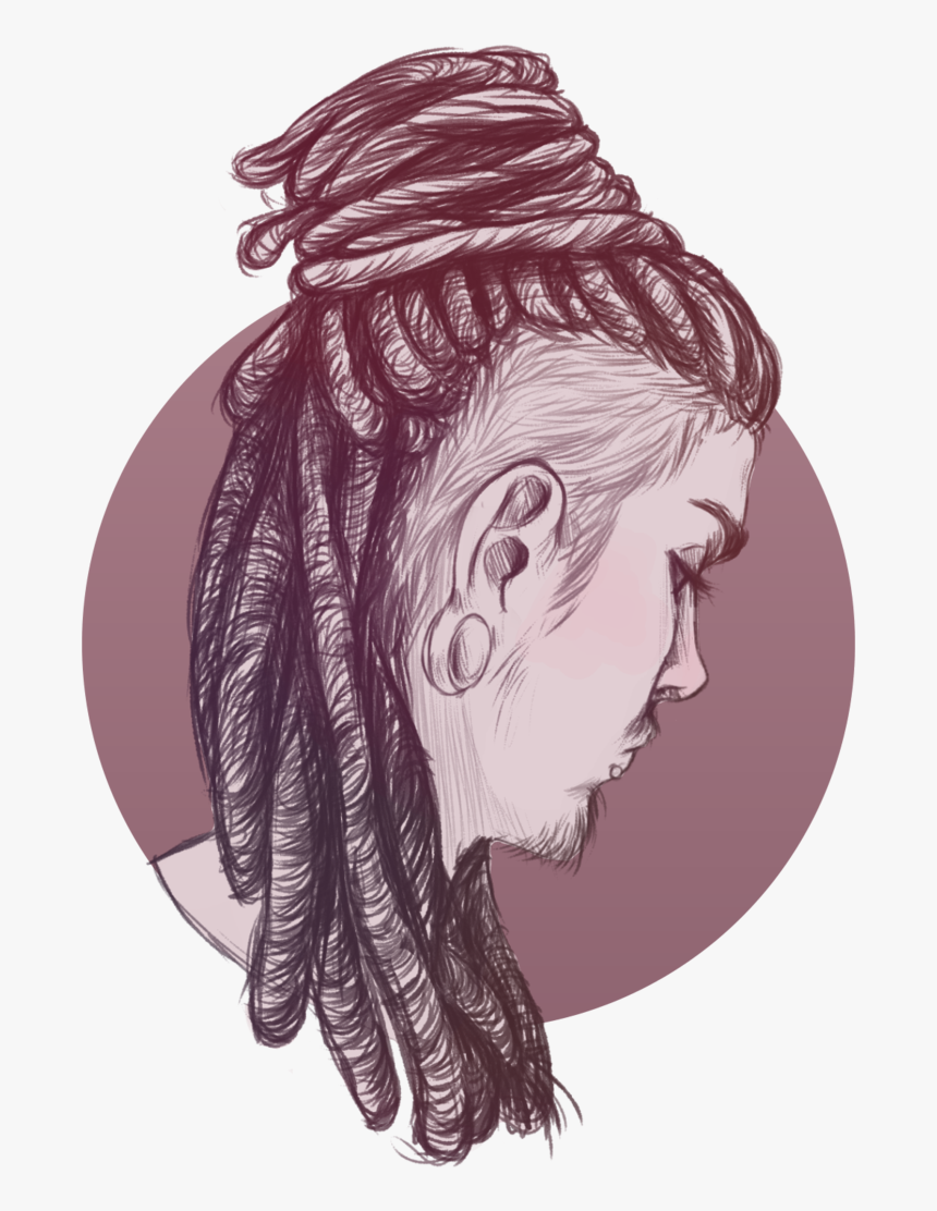 Hair,black Illustration,ear,artwork - Dreads Hair Cartoon Png, Transparent Png