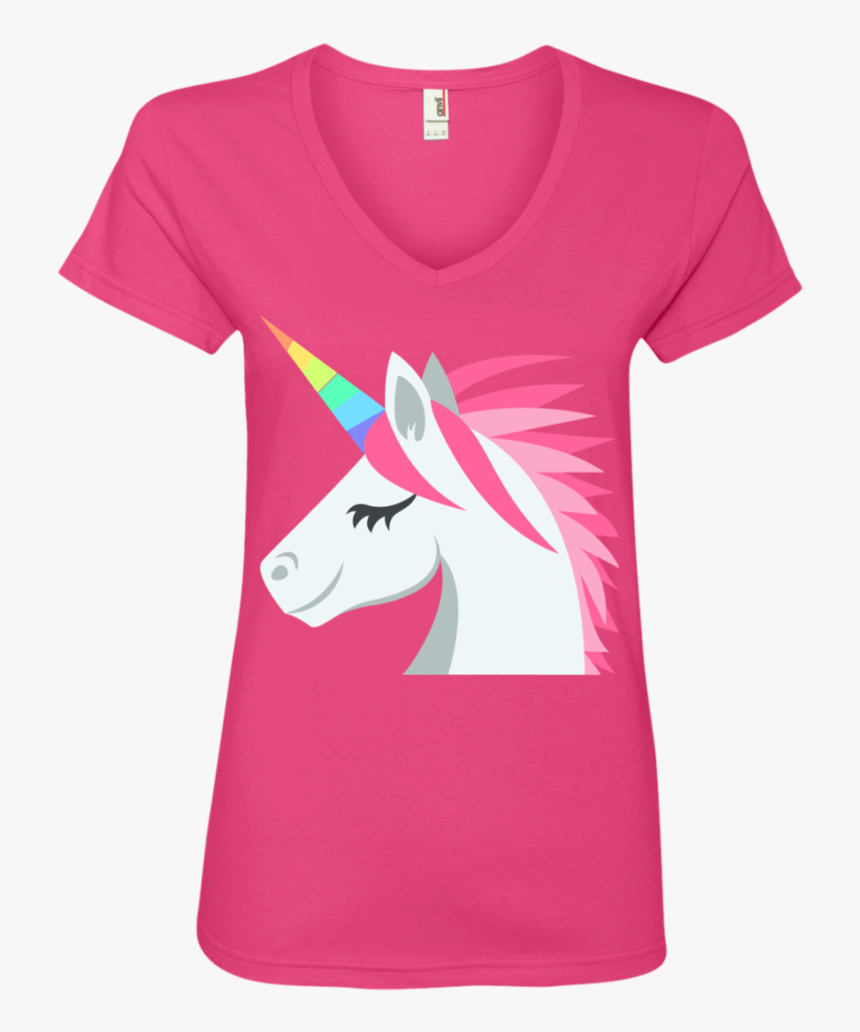 Unicorn Face Emoji Ladies - Unicorn Shirt Png, Transparent Png