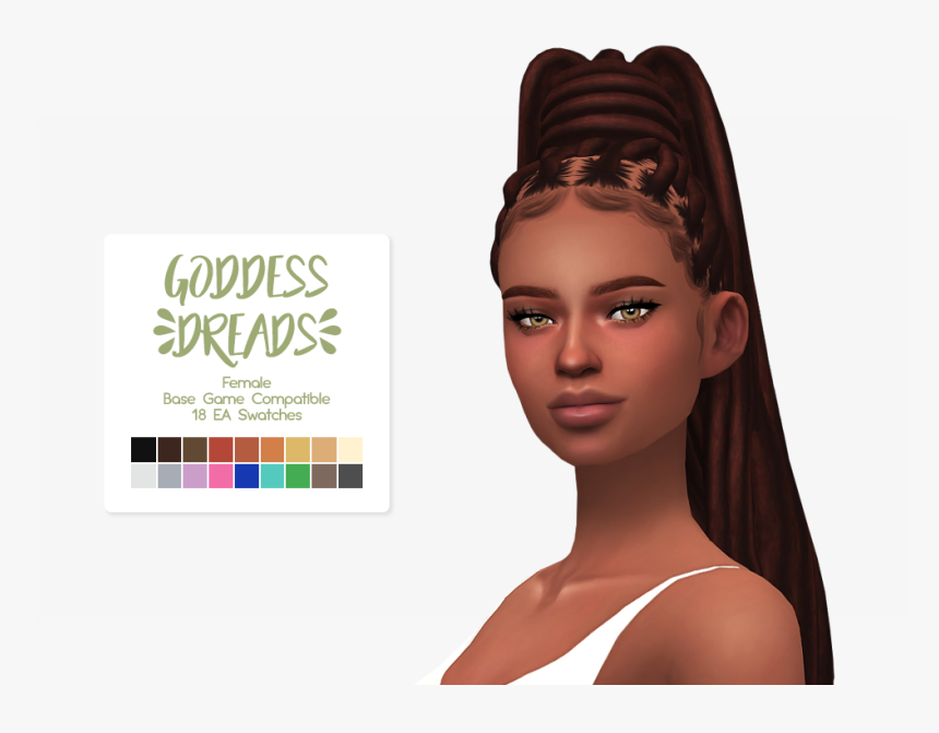 After Adding Maxis Match Colors & Textures - Sims 4 Dread Hair, HD Png Download
