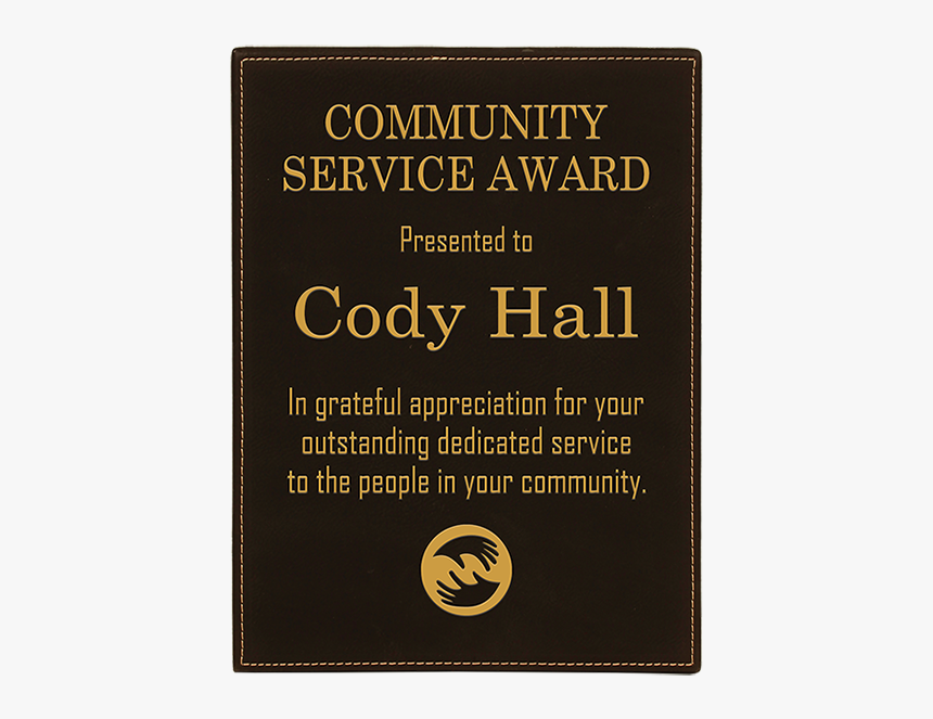 Black Laserable Leatherette Plaque - Usa Weekend, HD Png Download