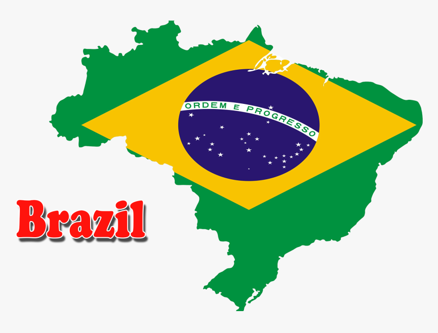 Brazil Flag Png Free Image Download - Brazil Flag Country Shape, Transparent Png