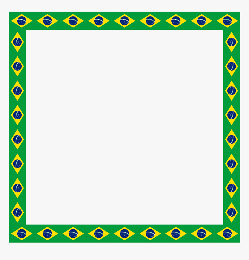 Pele Brazil Flag Border Illustration - Frame Of Brazil Png, Transparent Png