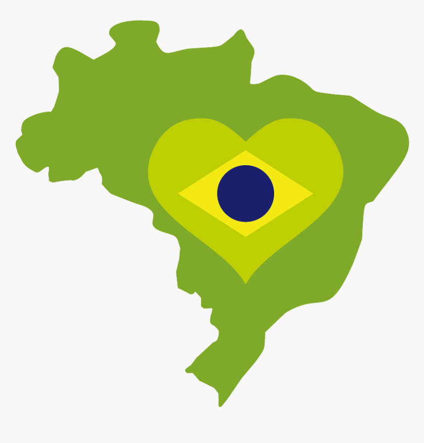 Flag Of Brazil World Map - Paranaiba On A Map Of South America, HD Png Download