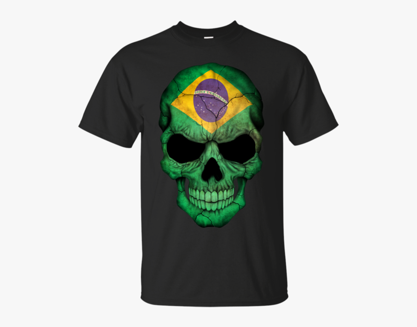 Brazilian Flag Skull T Shirt & Hoodie - Brazilian Skull, HD Png Download