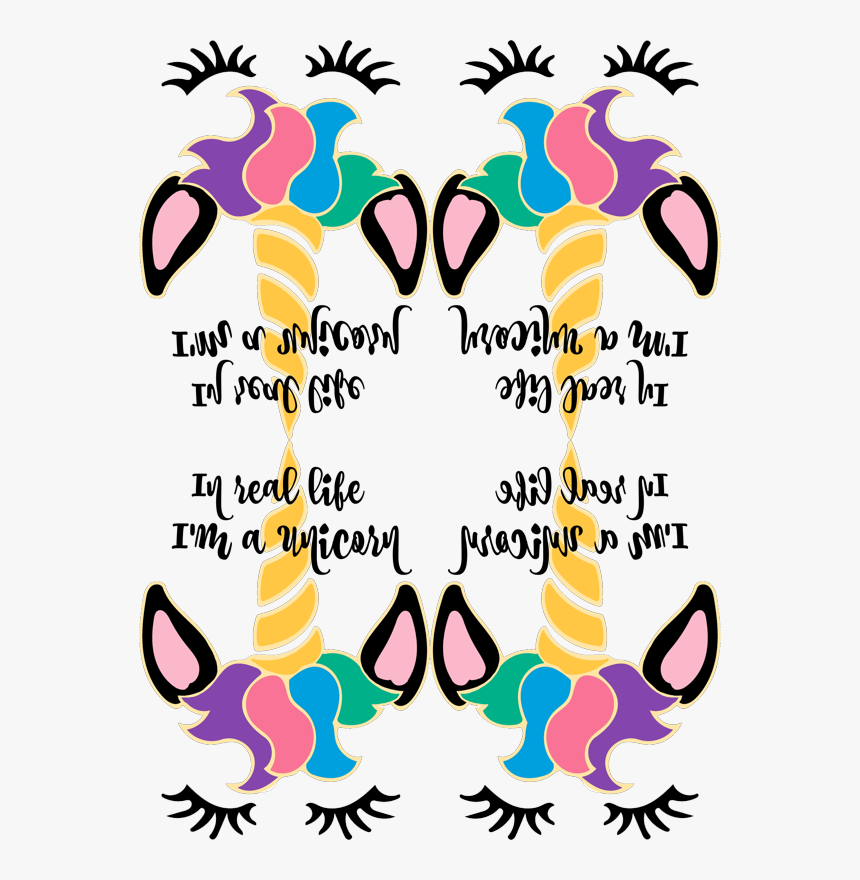 Unicorn Head With Rainbows - Unicorn Clipart Text, HD Png Download