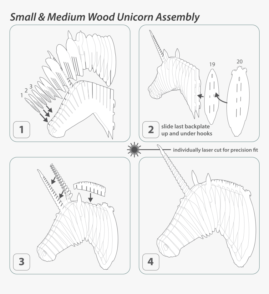 Merlin The Birch Wood Unicorn Head Instructions - Fish, HD Png Download