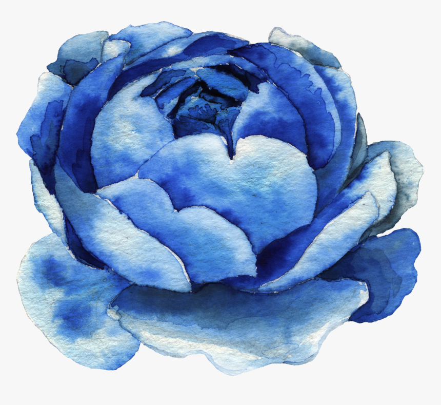 Transparent Watercolor Clipart Png - Blue Watercolor Flower Clipart, Png Download