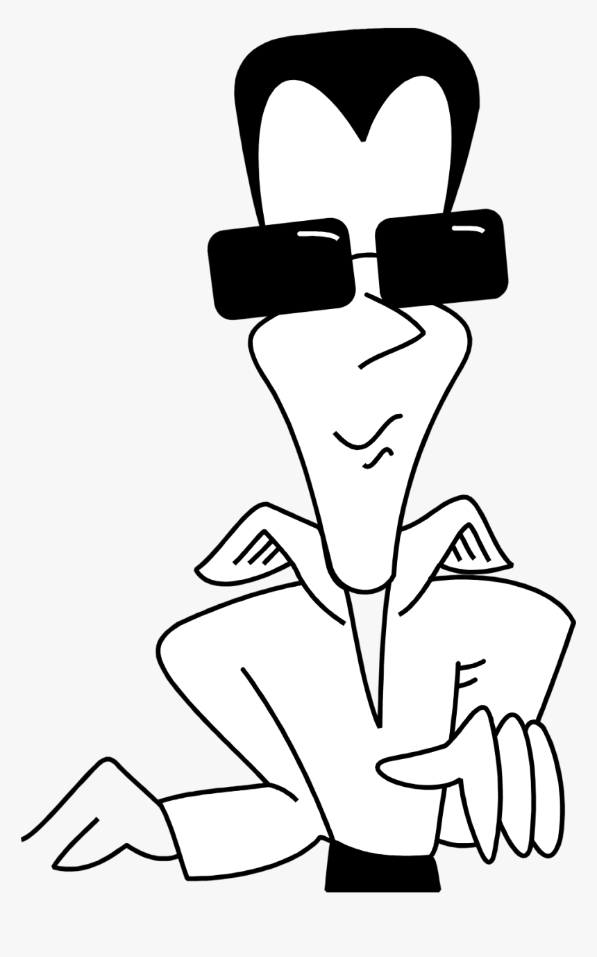 Cool Glasses Png - Cool Guy Cartoon Black And White, Transparent Png
