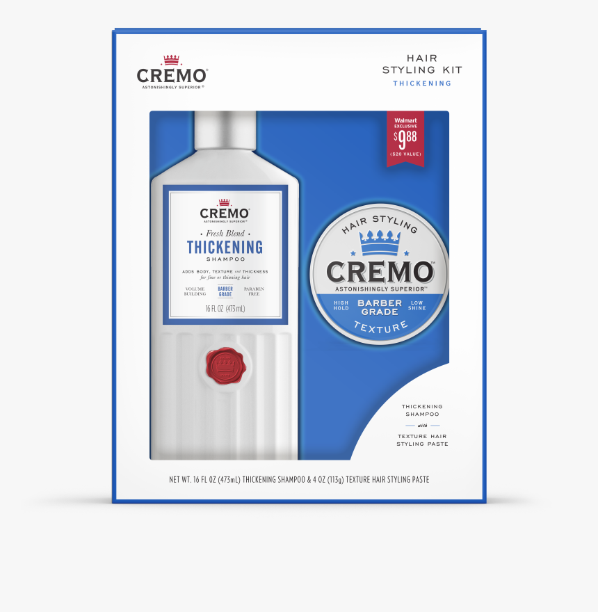 Cremo Hair Styling Kit - Cremo Thickening Shampoo, HD Png Download