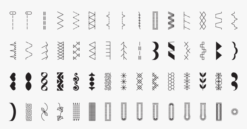 Machine Embroidery Stitch Chart, HD Png Download