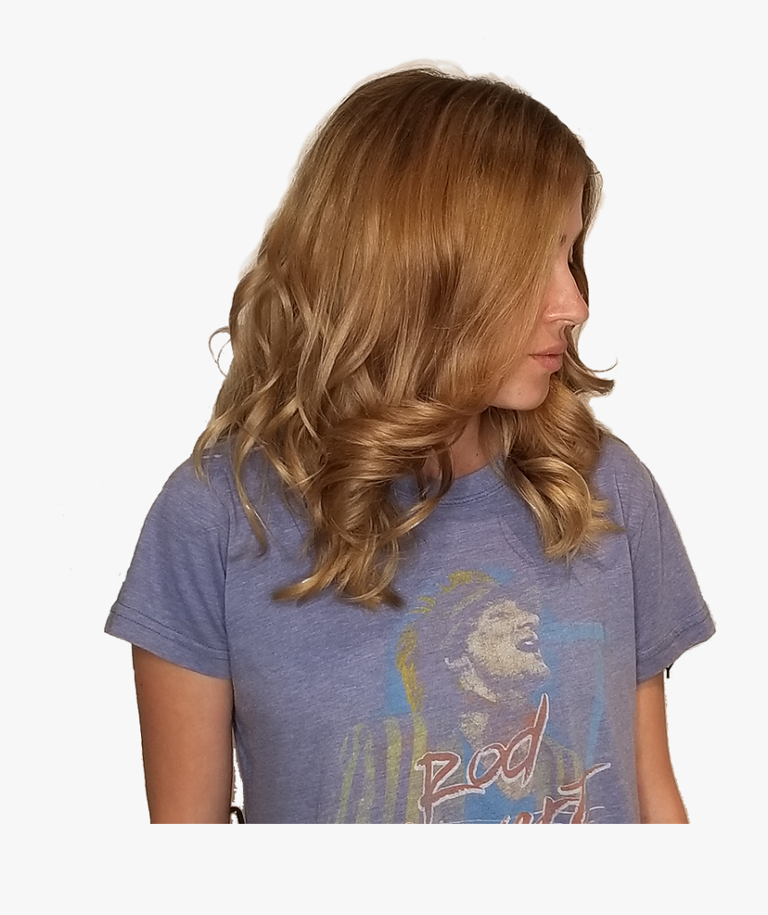 Women With Golden Bronze Tone Hair With Curls - Girl, HD Png Download