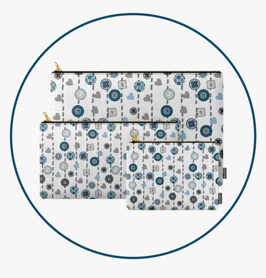 Buttons And Stitches On White Pouches - Circle, HD Png Download