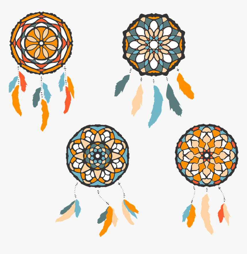 Dreamcatcher, Abstract, Orange, Blue, Azure, Vector - Dream Catcher Vector Warna, HD Png Download