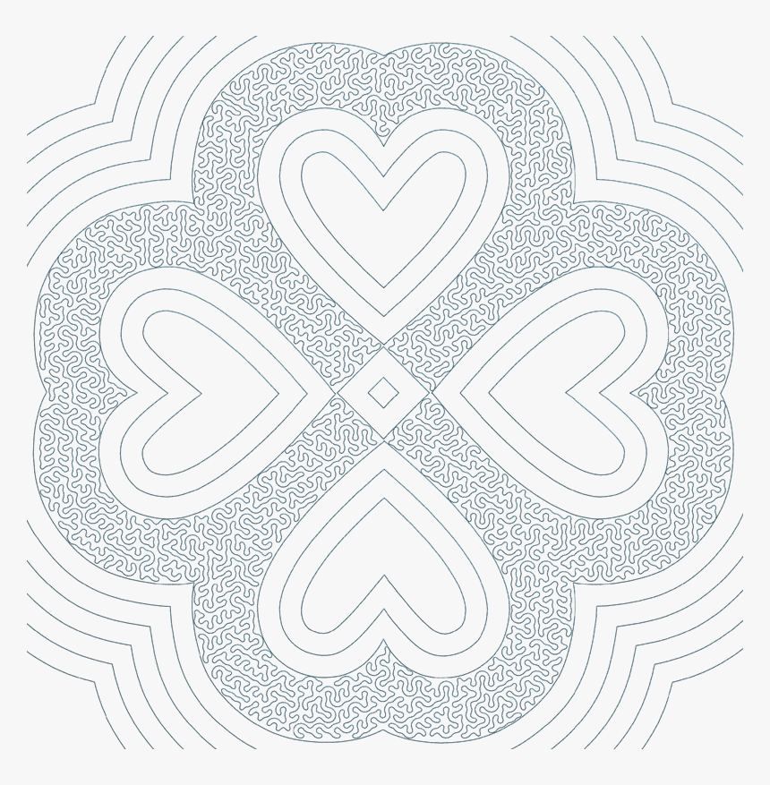 Artistic Quilt With Stippling Stitches - Heart, HD Png Download