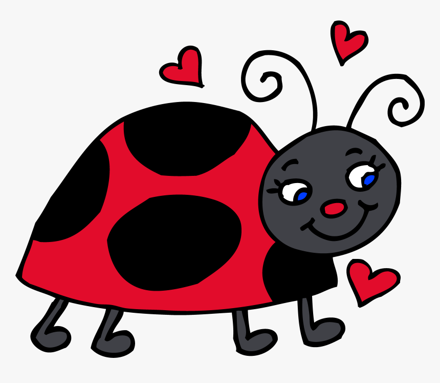 Lady Bug Google Search - Lady Bug With Hearts, HD Png Download