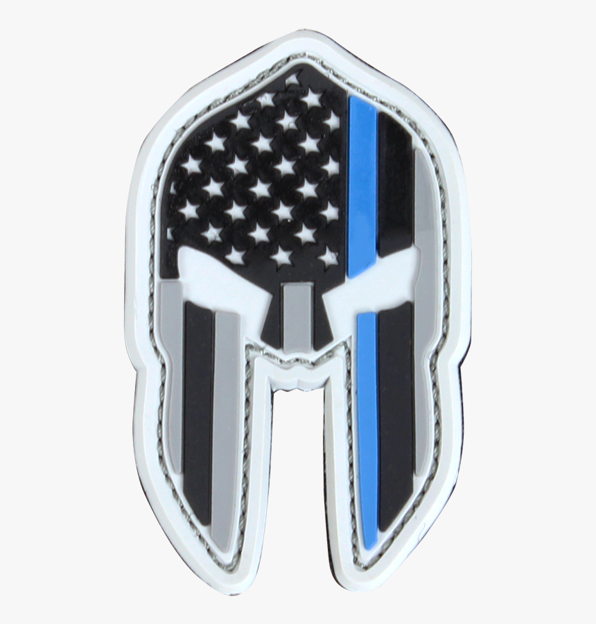Pvc Thin Blue Line Spartan Helmet Patches - Blue Line Spartan Helmet, HD Png Download