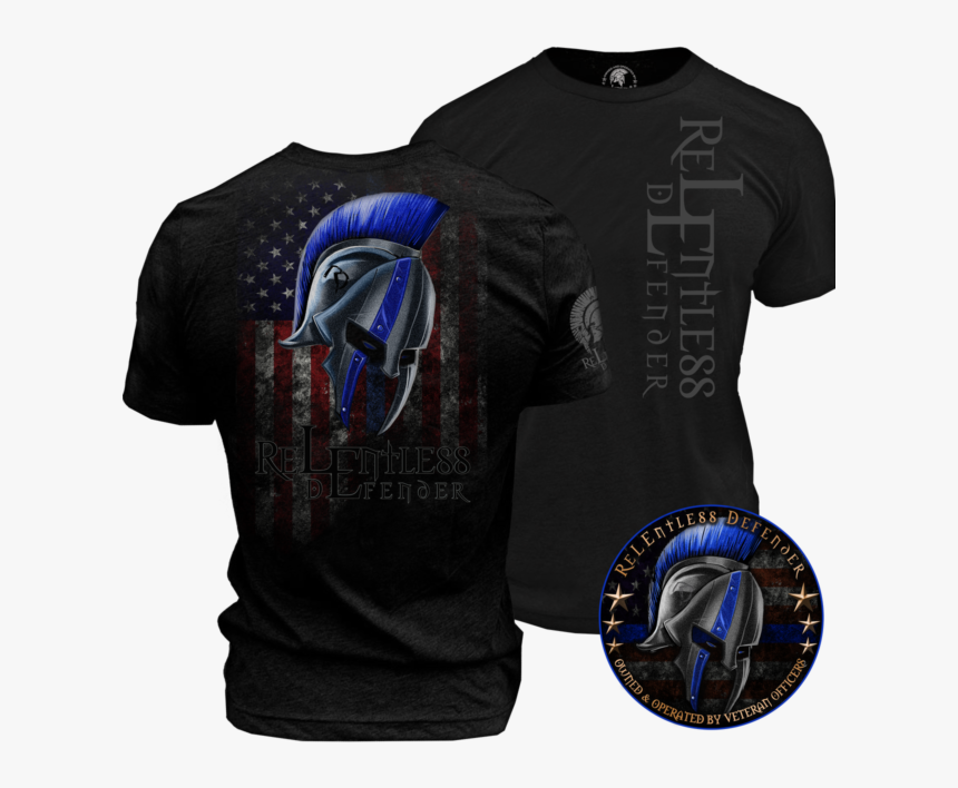 Blue Line Spartan Shirt, HD Png Download