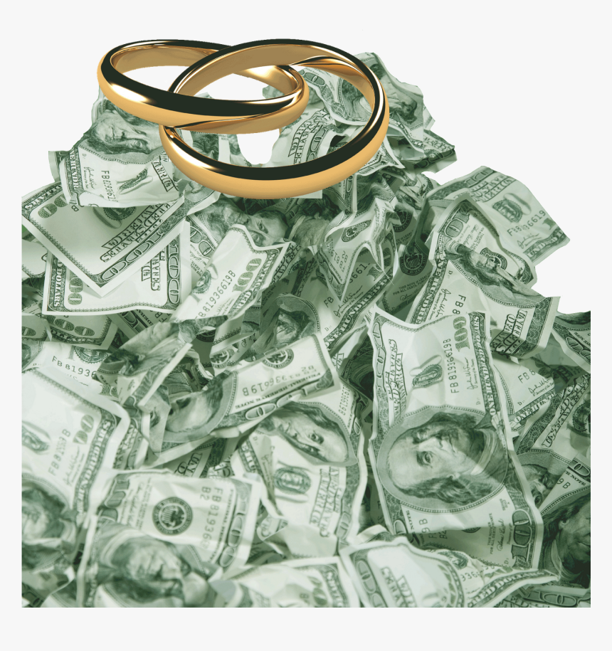 Wedding Rings On Pile Of Do - Marriage And Money Png, Transparent Png