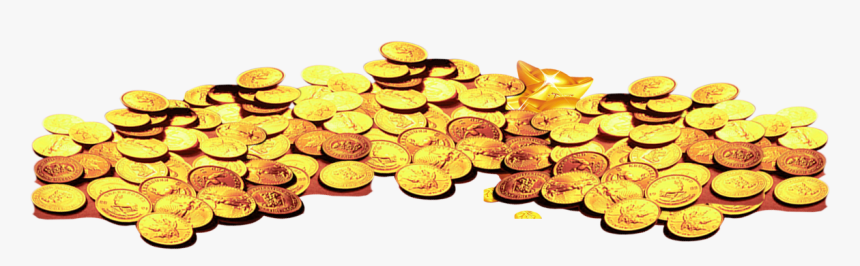 Gold Coin Heap - Pile Of Gold Coins, HD Png Download