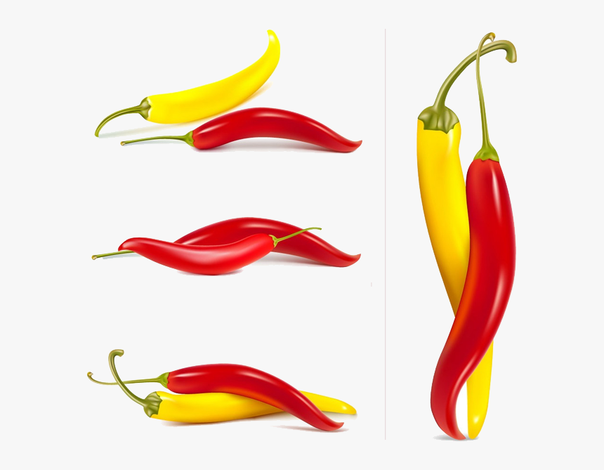 Orange Clipart Chili Pepper - Red Yellow Chilli Peppers, HD Png Download