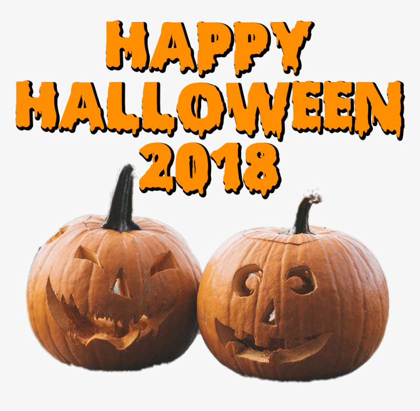 Two Pumpkins Happy Halloween - Jack-o'-lantern, HD Png Download
